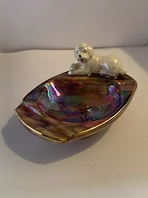Buy Vintage Old Court Ware Pottery Poodle Trinket Dish / Ashtray Lustre Collectable  • 5.50£