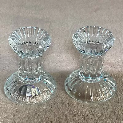 Buy Vintage Crystal Glass Candlestick Holders Set Of 2 • 17.03£