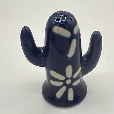 Buy MEXICAN Pottery TALAVERA STYLE Blue/white Painted CACTUS SALT OR PEPPER SHAKER • 5.69£