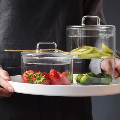 Buy HEMOTON Glass Snack Containers With Lid - Clear Glass Fruit Bowl-NQ • 14.68£