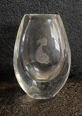 Buy Kosta Boda Girl Bud Vase Clear Art Glass Signed KOSTA LG 217 (VICKE LINSTRAND ) • 38.35£