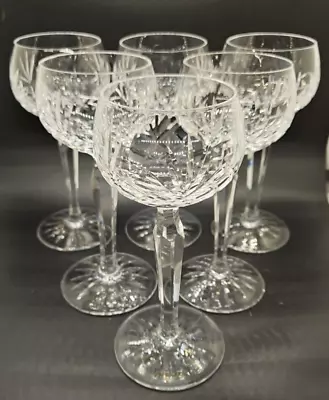 Buy Set Of 6 Vintage Crystal Cut Glass Hock Glasses Fan Design 7.25  18.5cm Tall • 39.99£