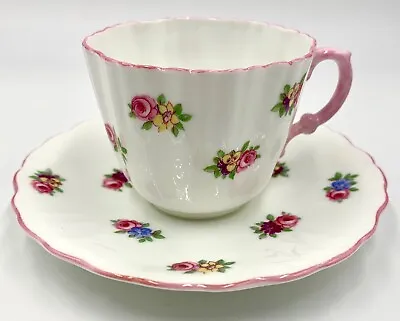 Buy Pretty Hammersley Pink Trimmed Rose Pansy Cup & Saucer, C430, Excellent Cond • 23.67£