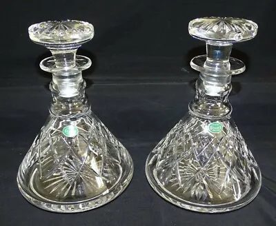Buy Stuart England 2 Cut Glass Decanters W/ Stoppers - Orig. Stickers - 1 Flaw • 142.31£