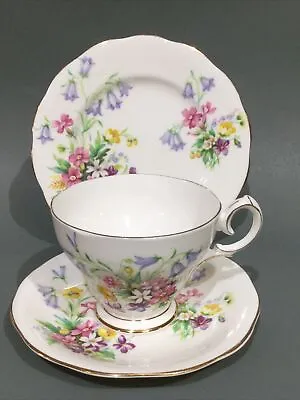 Buy Queen Anne Bone China “ Old Country Spray “ Tea Cup, Saucer & Plate Trio • 12.50£