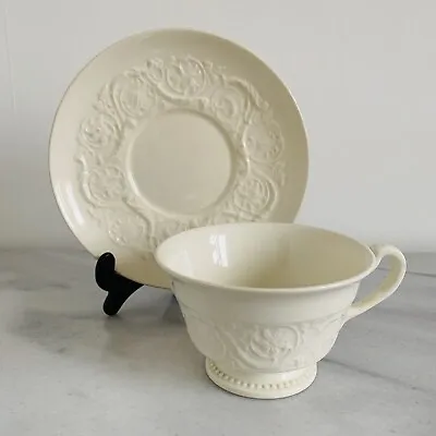 Buy Vintage Wedgwood PATRICIAN Teacup & Saucer ~ Very Large ~ US Patent ~ Creamware • 14.99£