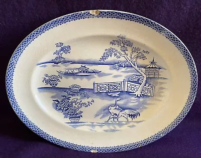 Buy Large Thomas Till & Sons 1825 Clyde Burslem Oriental Blue And White Platter • 20£
