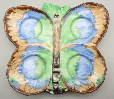 Buy Rare Hancock's Ivoryware Art Deco Butterfly Handpainted Egg Cruet  Dish C1930 • 28.45£