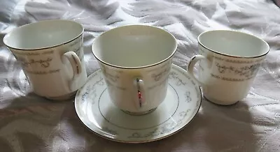 Buy 3 - Diane Fine Porcelain China Tea Cups + 1 Saucer - Vintage Wade • 5£