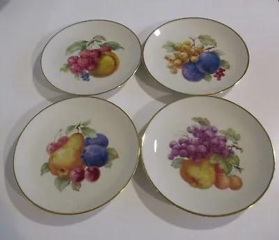 Buy 4 X Thomas Ivory Germany Dessert Plates Hand Painted Fruit & Gilt Rims • 9.99£