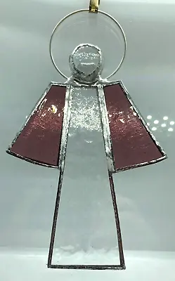 Buy F289 Stained Glass Suncatcher Hanging Angel Christmas 15cm Clear Pink • 8.50£