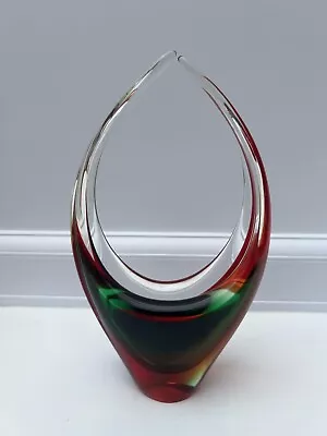 Buy Vintage 1970s Murano Sommerso 19cm Abstract Vase Art Glass • 36£
