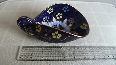 Buy Lovely Gouda Pottery Holland Hand Painted Ornament Unusual Shape Dark Blue Shade • 6£