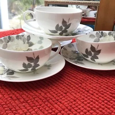 Buy Set Of 4 Laura Ashley Cups & Saucers Fine Bone China Hand Decorated White Roses • 10£