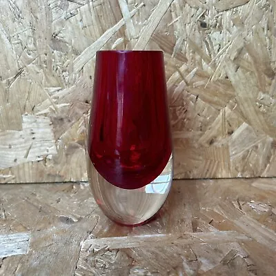 Buy Vintage 1950s Whitefriars Ruby Red Glass Vase Geoffrey Baxter 12cm • 9.99£