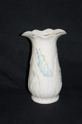 Buy Vintage Belleek Irish Porcelain Harebell Vase - Blue Flowers 6  Tall T16 • 16.29£