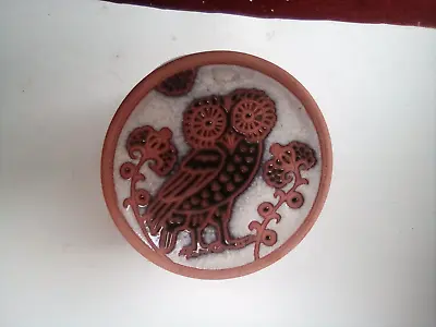 Buy Bonis Pottery, Rhodes Owl Of Athena Handmade Terracotta Wall Plate 12 Cm • 8£