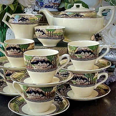 Buy MYOTT England’s Countryside Teapot Tea Cup Set Art Deco 1930s Vintage - VGC • 76.99£
