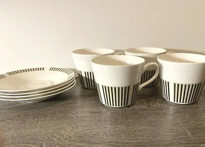 Buy Vintage Royal Osborne Fine Bone China 4 Cups And Saucers- Caprice Pattern- 1960s • 11.85£