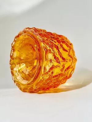 Buy Vintage Whitefriars Tangerine Bark Glass Candle Holder #9733 Geoffrey Baxter • 39.99£