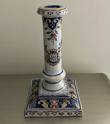 Buy 19th Century Hand Painted French Faience Pottery Candlestick • 35£
