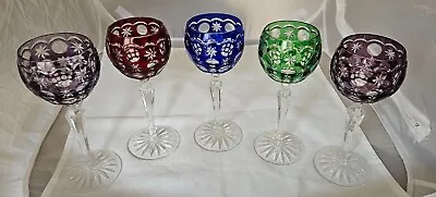 Buy Cut To Clear Crystal Wine Goblet Stars  & Moon 5  In Diff Colors 8  Tall • 79.03£
