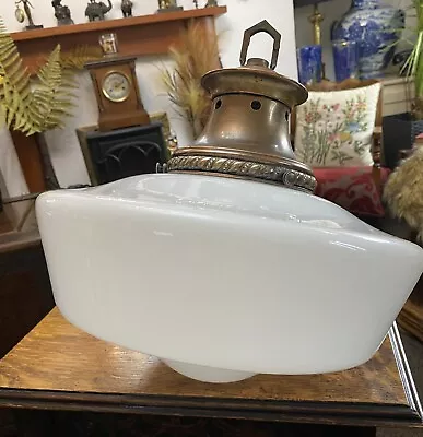 Buy Art Deco Satin Opaline Glass Ceiling Light With Copper Gallery • 150£