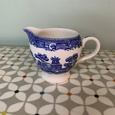 Buy Alfred Meakin Old Willow Milk Jug Creamer Made In England Blue White Vintage • 7.15£