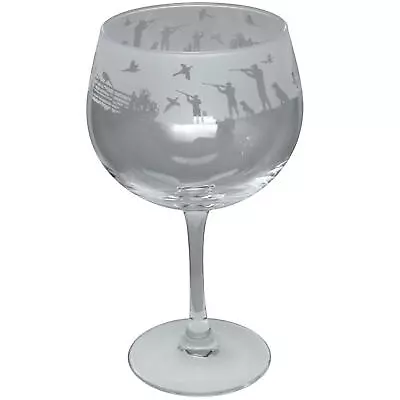 Buy Animo Glass Shooting Scene Engraved Gin Balloon Large Copa Glass Glassware Gift • 22.99£
