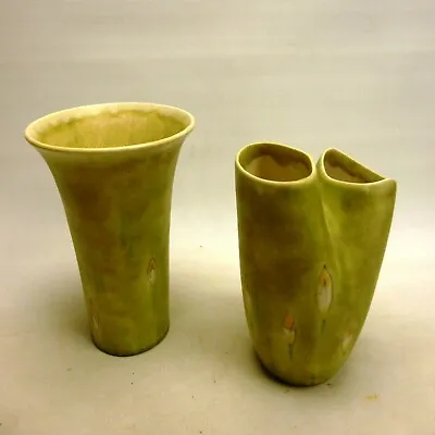 Buy Beswick Vases Matching Pattern Pair Twin Neck 1457 + Single Vase Green READ DESC • 29.99£