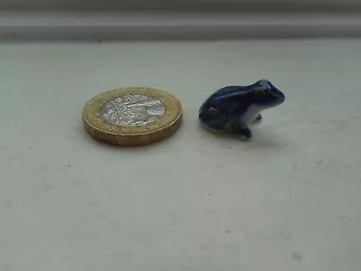 Buy Frog - Beautiful - Detailed Tiny Miniature  Pottery Blue/black/white Frog  • 3.20£