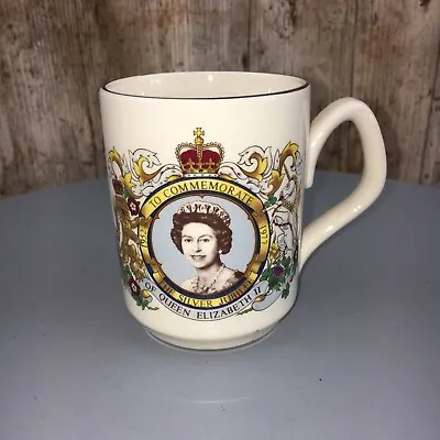 Buy Queens Silver Jubilee Mug - Queen Elizabeth 2nd Made In England Sadler Pottery • 3£