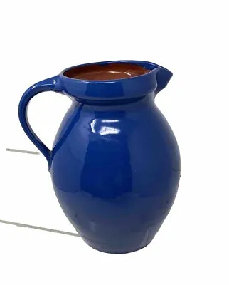 Buy C H Brannam Pottery Barum Ware North Devon Cobalt Blue Terracotta Jug H 20cm • 24.99£