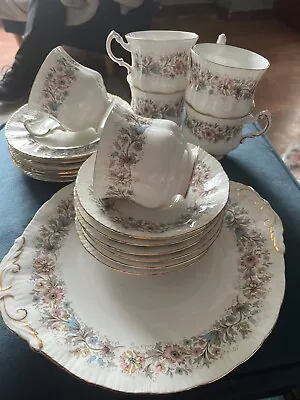 Buy Paragon Meadowvale China Tea Set - 6 Cups Saucers Tea Plates And Cake Plate • 24.99£