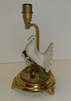 Buy Beautful Rare Capodimonte Cesare Villari Porcelain Dove Bird Sculpture Lamp Base • 26£