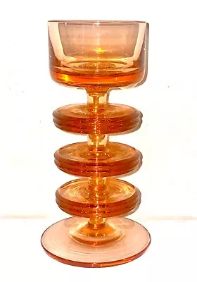 Buy WEDGWOOD Sheringham TOPAZ GLASS 3 Ring CANDLE HOLDER - STUNNING • 75£