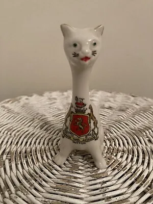Buy Arcadian Crested China White Cat Sutton. 4”. Porcelain Figurine.MR17071 • 5£