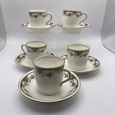 Buy Cauldon China X 5 Coffee Cups And Saucers Pattern 3699 • 29.50£