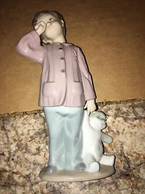 Buy Nao Lladro Sleepy Head Boy With Teddy Bear Figurine #1139 In EUC Spain 1990 • 34.89£