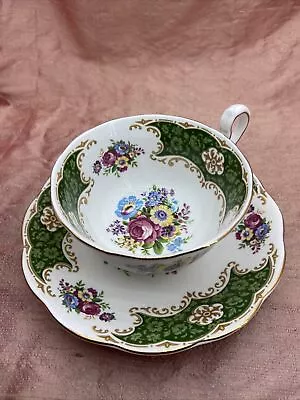 Buy Royal Standard Fine Bone China England Floral Teacup & Saucer Green • 20.79£