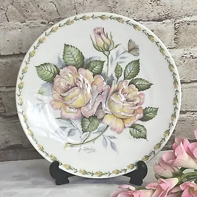 Buy Crown Staffordshire China Plaque Plate - Peace Rose In Relief J A Bailey 1973 • 9.99£