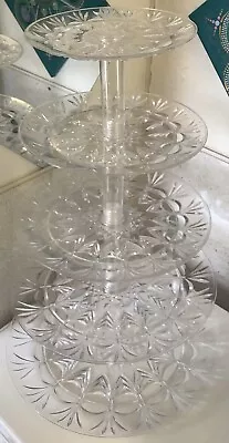 Buy Pretty Large Multi Tier Crystal Acrylic Party Food Cup Cake Stand Easy Storage. • 19.99£
