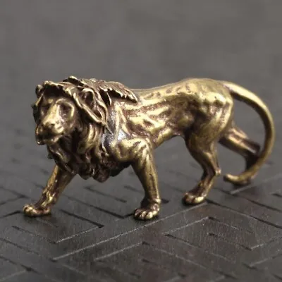 Buy 1x Brass Lion Ornament Figurine Miniature Statue Animal Display Home Desk Decor • 4.93£
