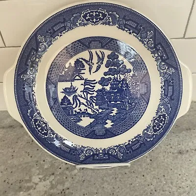 Buy Blue Willow Royal China Willow Ware Lugged Handel Platter 10 1/2  • 14.17£