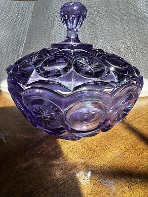 Buy Vintage Fenton Wisteria Knobby Bulls Eye Glass Candy Dish Bowl Purple SEE PHOTOS • 47.42£