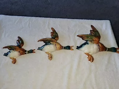 Buy 3 Vintage BESWICK Flying Mallard Ducks Wall Plaques Ornaments 596 2,3,4 Retro • 45£
