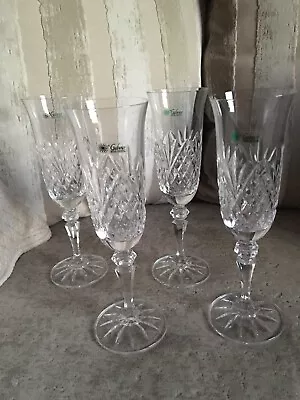 Buy Galway Crystal Clarendon Champagne Flute Glass - Box Of 4 / Perfect Condition • 60£