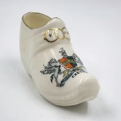 Buy British Manufacture Stamped Crested China Model Of Shoe - Exeter Crest • 9£