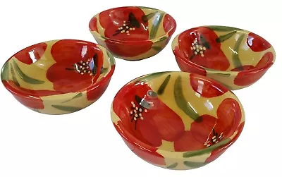 Buy Set Of 4 Tapas Bowls / Dishes 9 Cm X 3.5 Cm Spanish Handmade Ceramic Pottery   • 21.99£