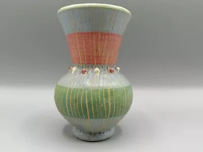 Buy Vintage Pastel Colour Matt Finish Italian 50s Ceramic Vase Scraffitio FF • 20£